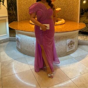 Elegant Pink Evening Gown